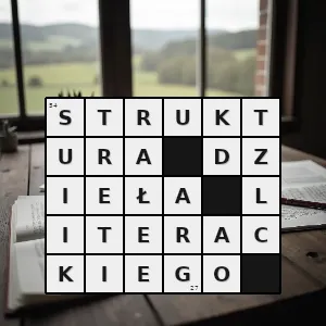 Hasło krzyżówkowe budowa dzieła literackiego sieć relacji wiążących jego elementy która czyni z utworu spójną i kompletną całość - struktura dzieła literackiego – rozwiązanie, synonimy, podpowiedzi i definicje krzyżówkowe